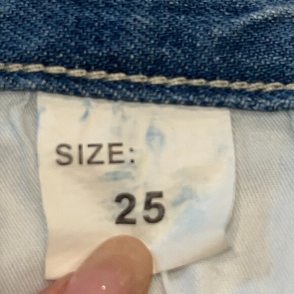 IN/CO CROSSOVER WAIST BUTTON FLY LIGHT WASH BLUE DENIM JEANS -Y2K - SIZE 25 - Picture 13 of 13